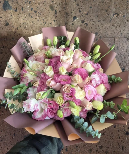 Ramo 36 rosas y  lisianthus